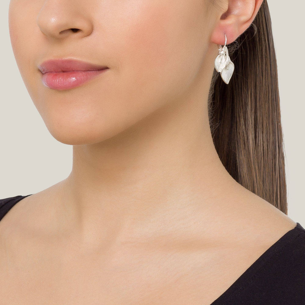 Cala double silver earring