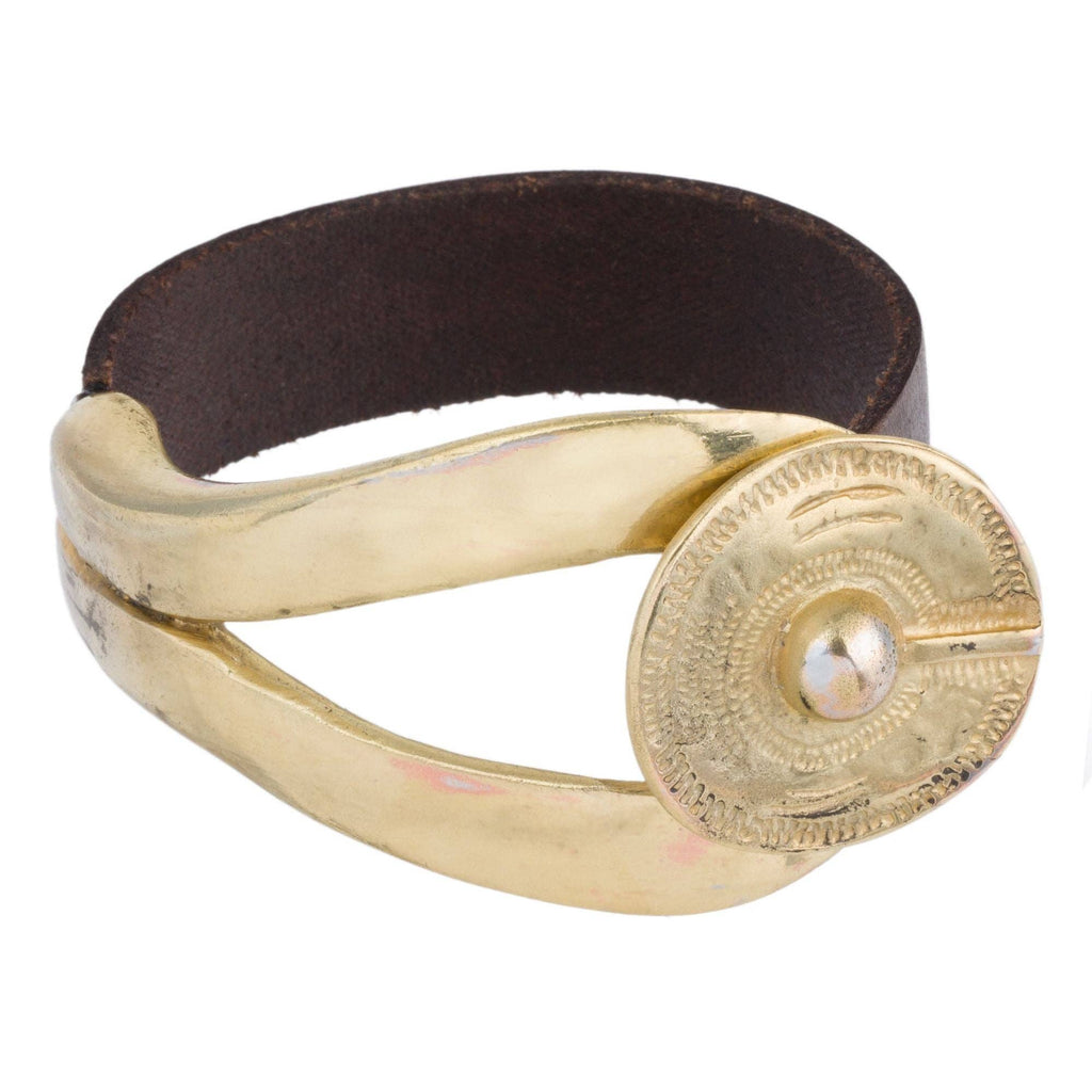 Leather and Gold Bracelet Lewi Gold Zamak