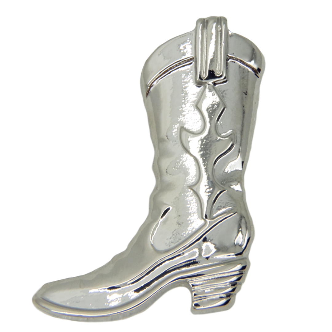 Cowboy boot pin silver