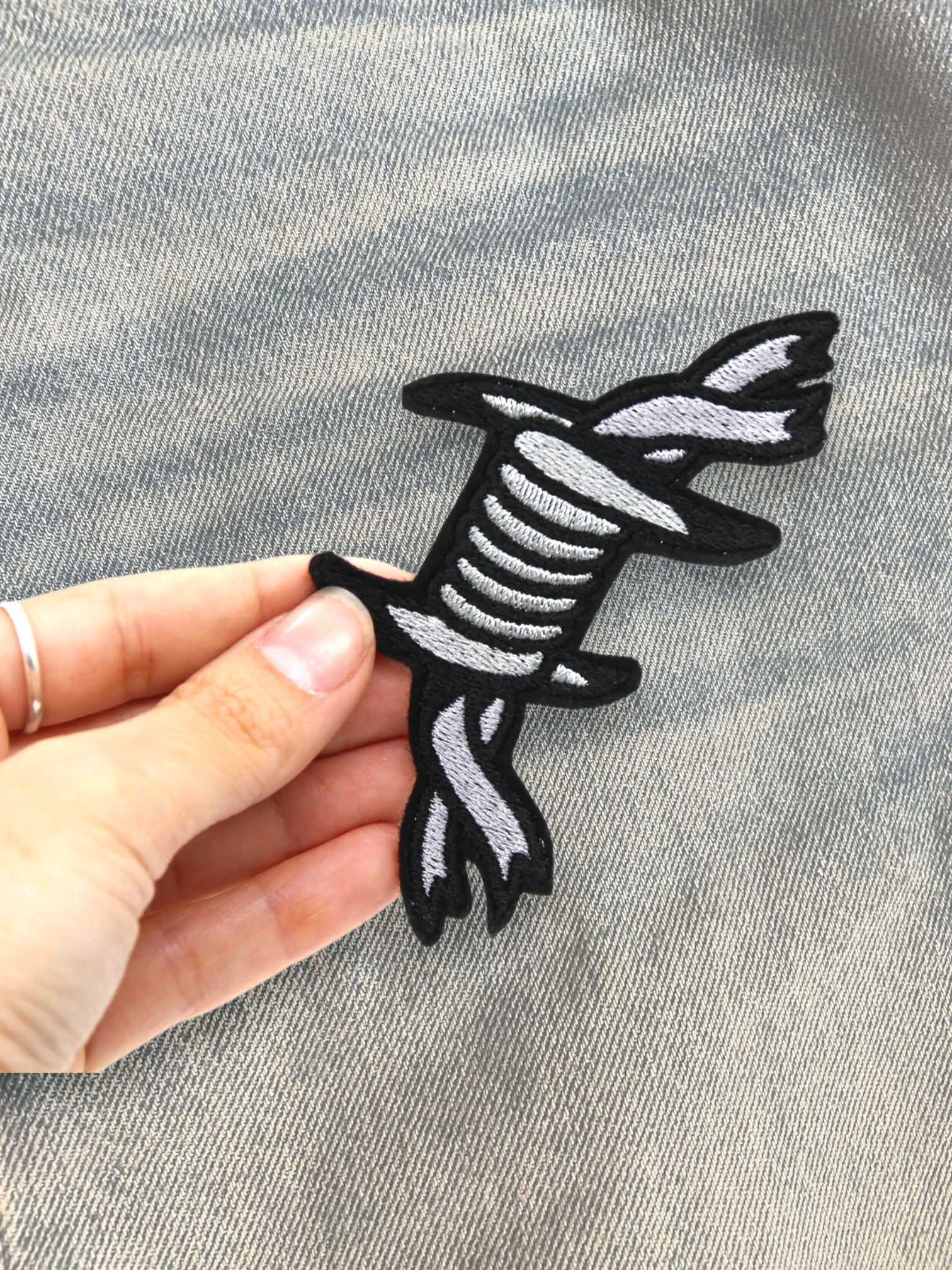 Barbed Wire Iron On Embroidered Patch