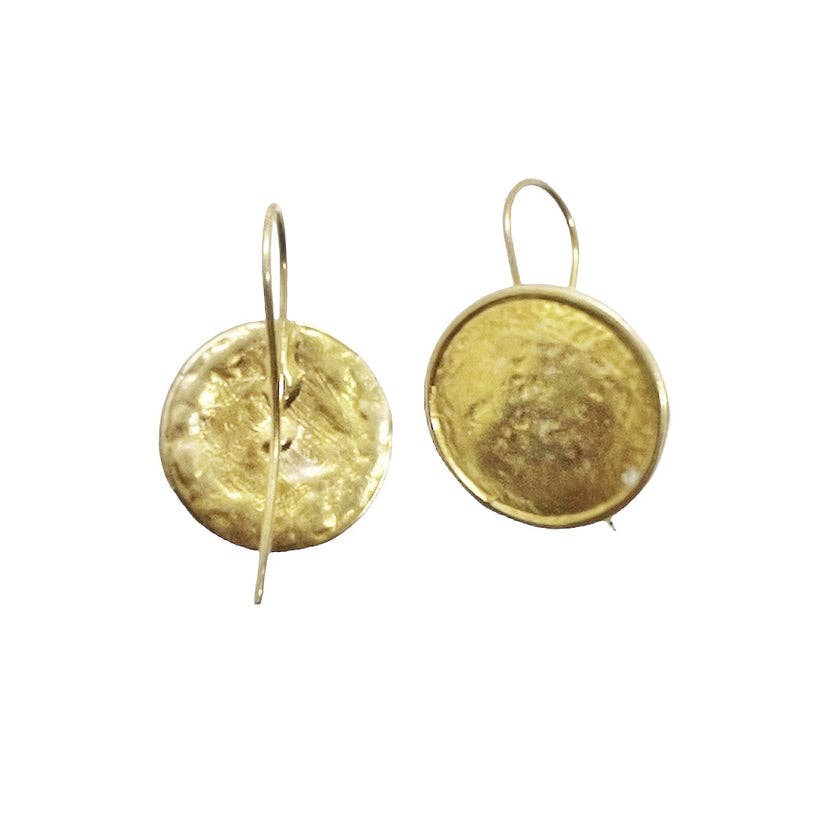 Moon gold hook earring