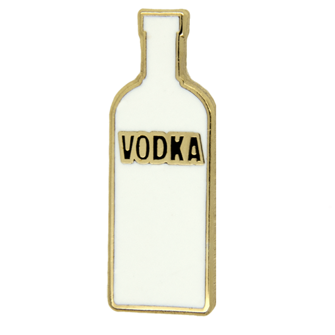 Pin de botella de vodka blanco