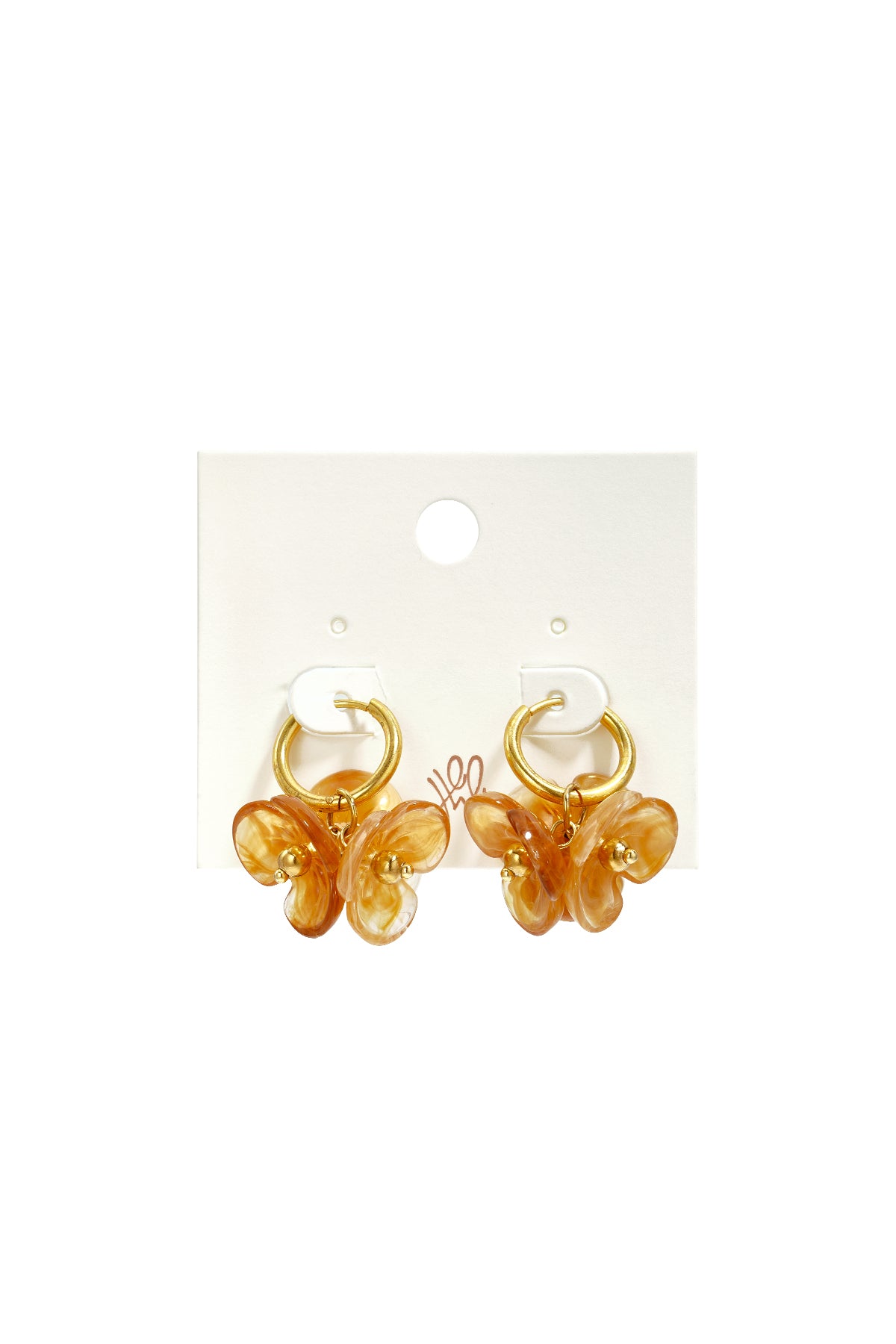 Oorbellen met roestvrijstalen kralen en bloemmotief, eenvoudige dagelijkse sieradenserie voor dames.