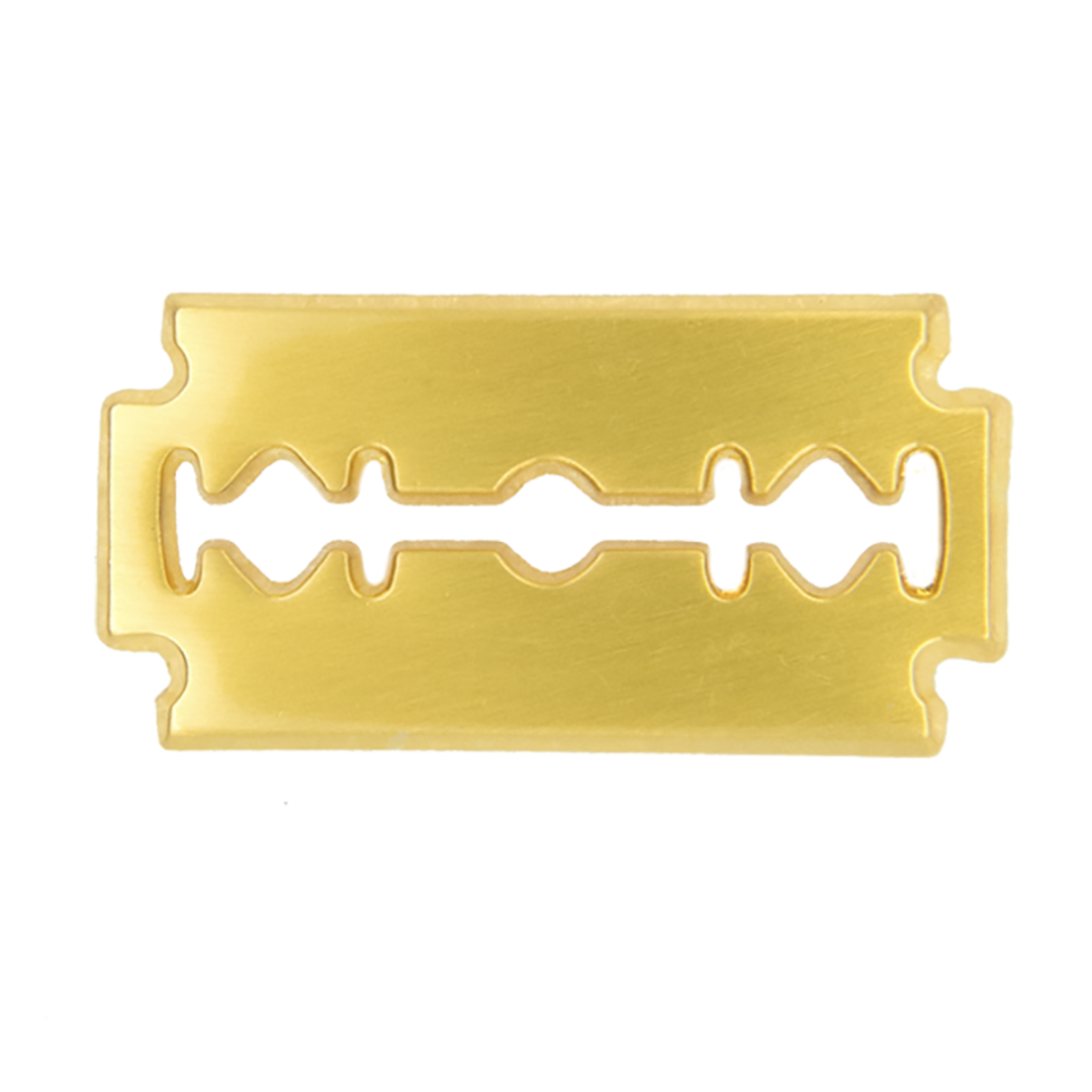 Razorblade pin gold matt