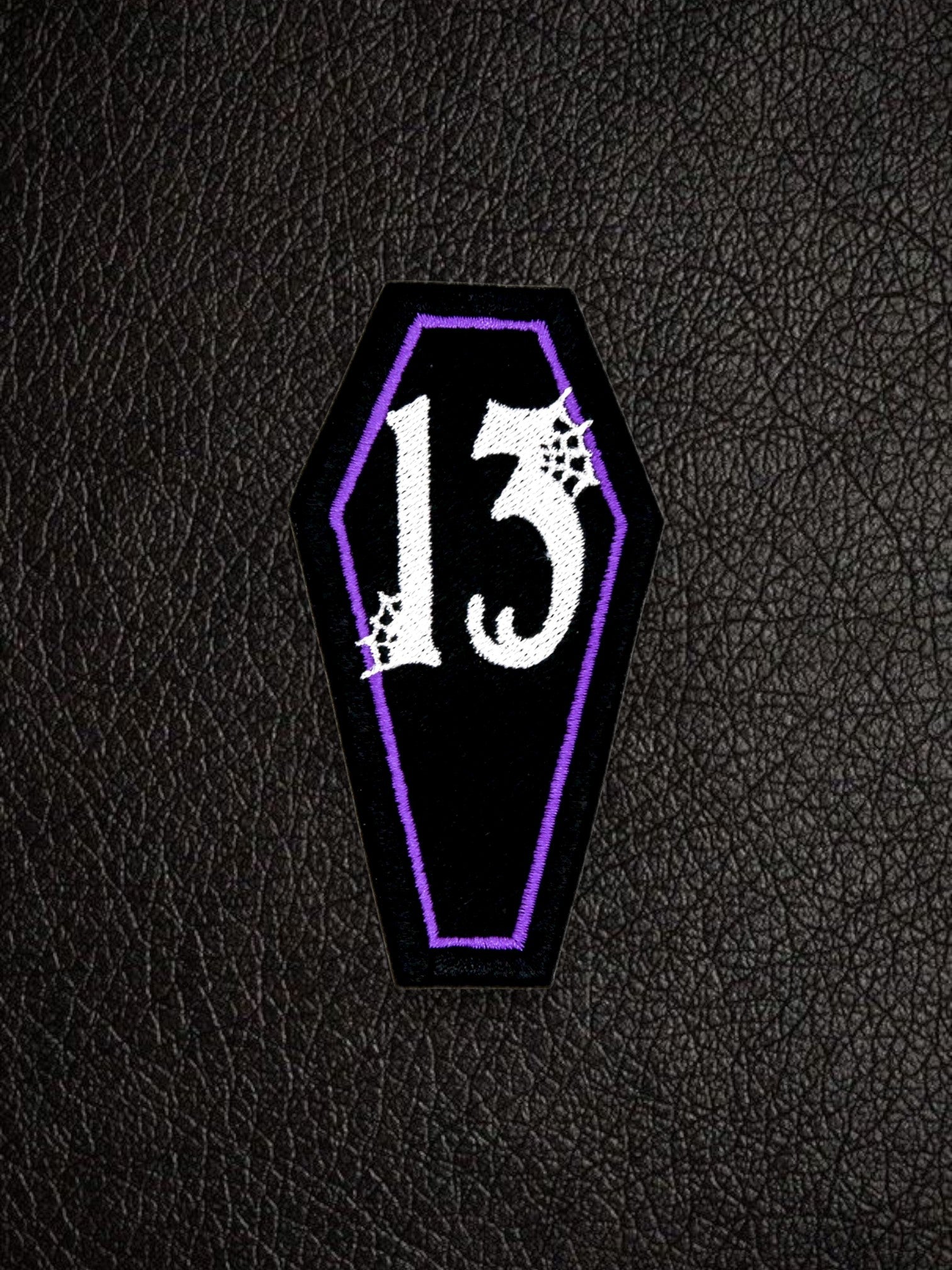 13 Coffin Iron On Embroidered Patch