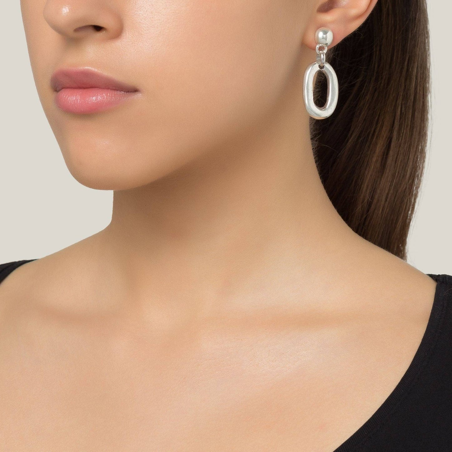 Silver pendant silver plated oval pendant