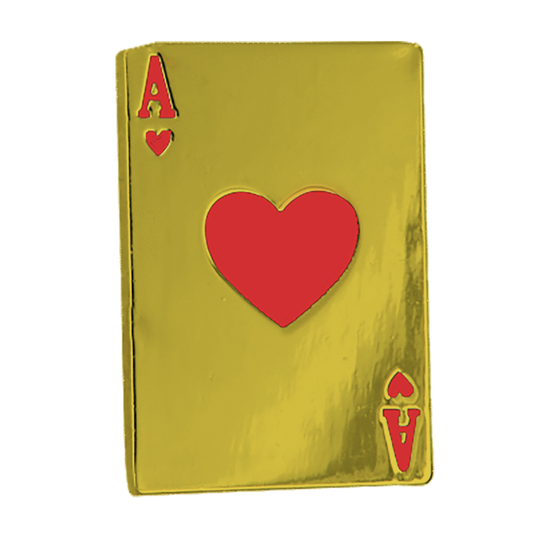 Ace play card pin dorado