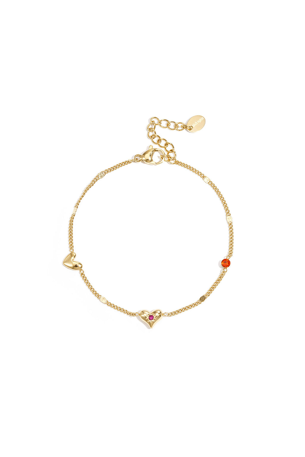 Elegant All-Fit Heart Charm Bracelet - Silver & Gold