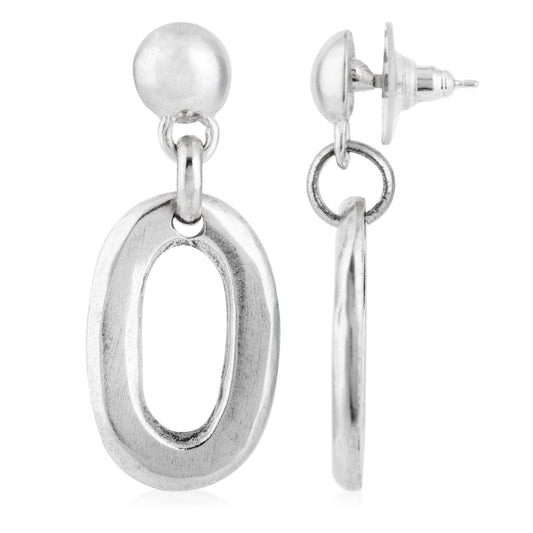 Silver pendant silver plated oval pendant