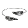 Silver plated feather hoop bracelet