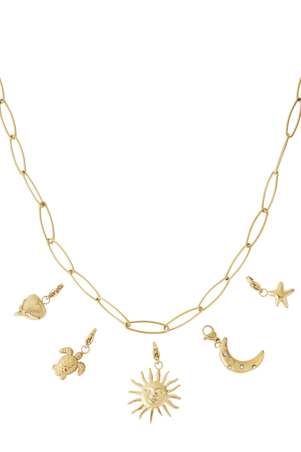 Elegant 14K Gold Plated Sun Pendant Necklace