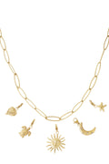 Elegant 14K Gold Plated Sun Pendant Necklace
