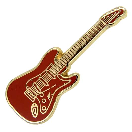 Alfiler guitarra oro rojo