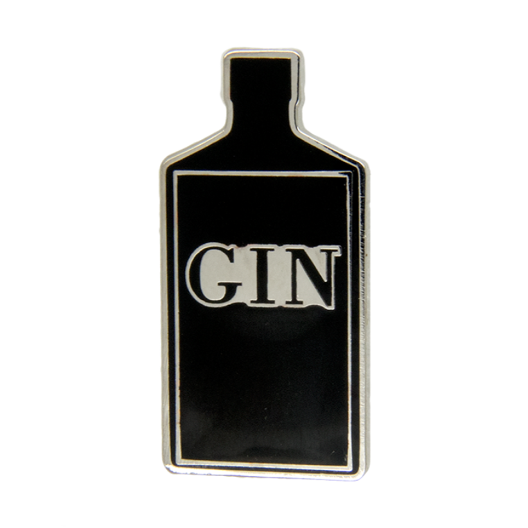 Pin de botella de ginebra negro