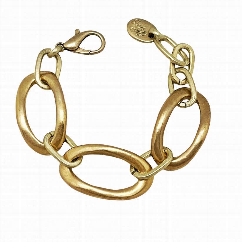 Gold oval shaped bracelet