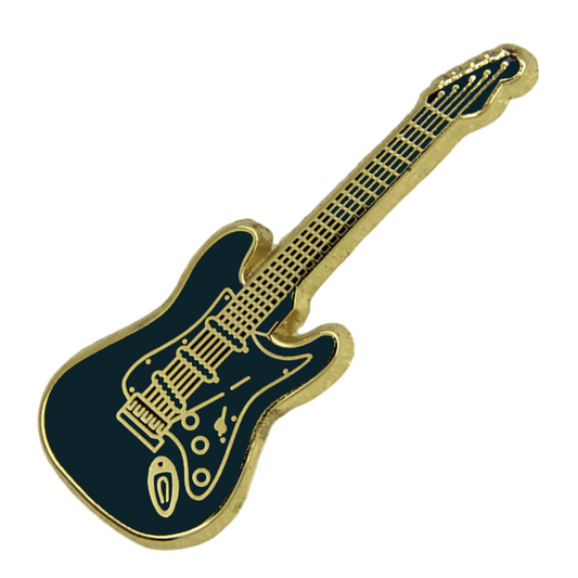 Guitar pin black dark green gold