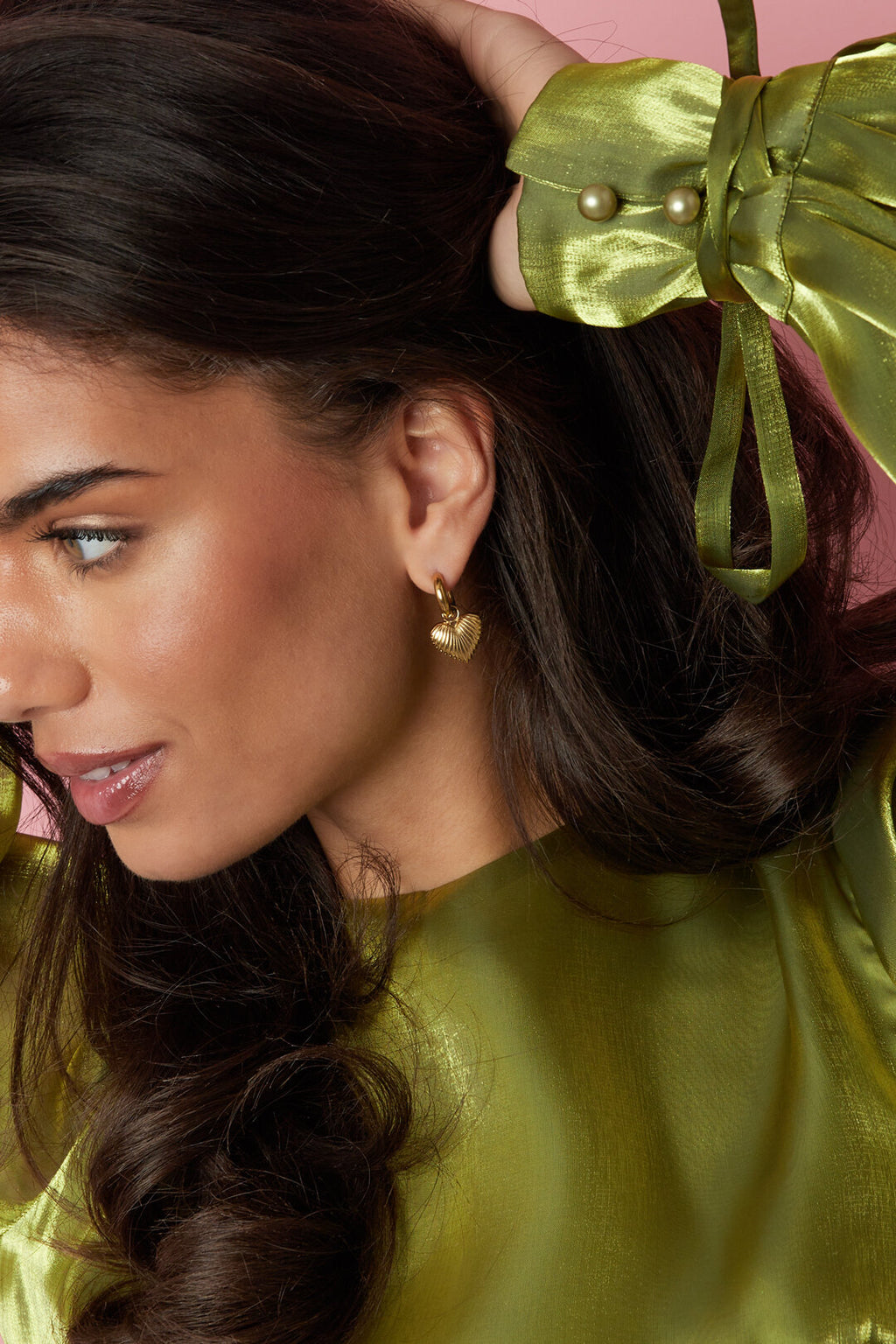 Elegant Gold Heart Drop Earrings for Women
