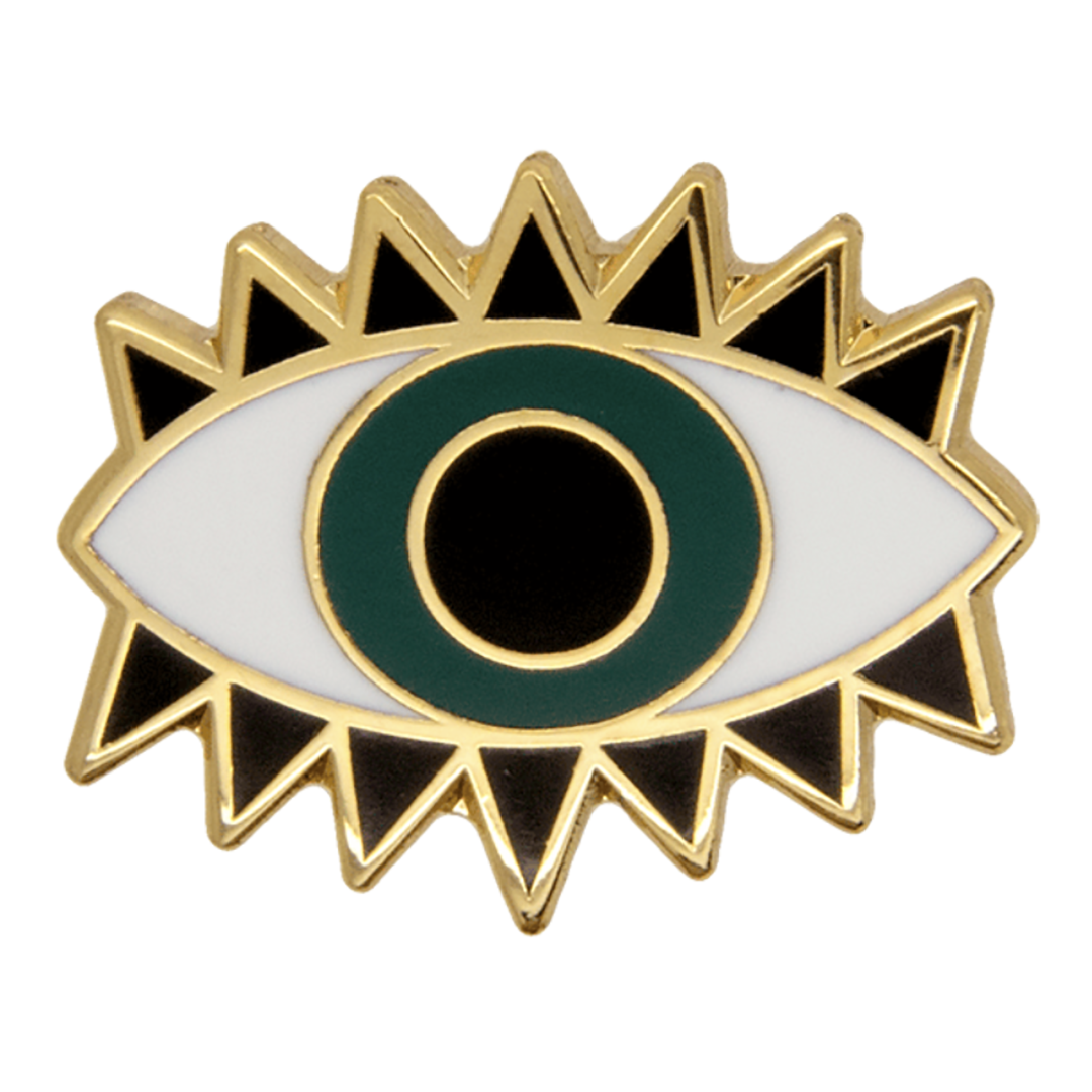 Eye pin  green gold