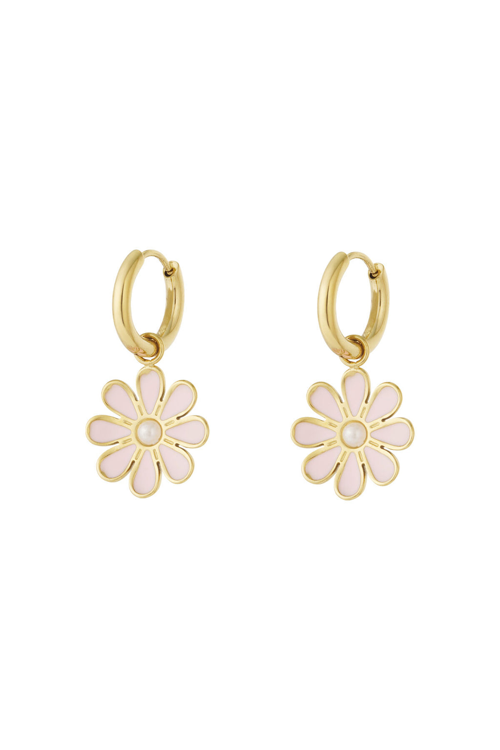 Elegant Pink Flower Drop Earrings for Spring