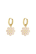Elegant Pink Flower Drop Earrings for Spring