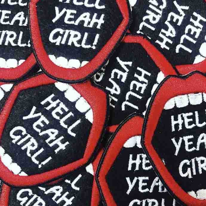 Hell Yeah Girls Embroidered Mouth Patch