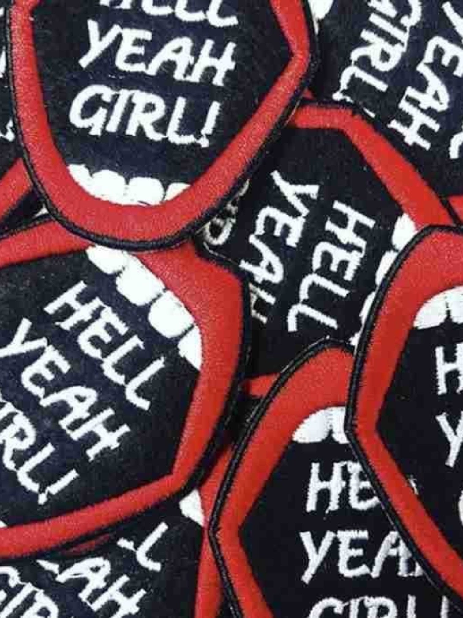 Hell Yeah Girls Embroidered Mouth Patch