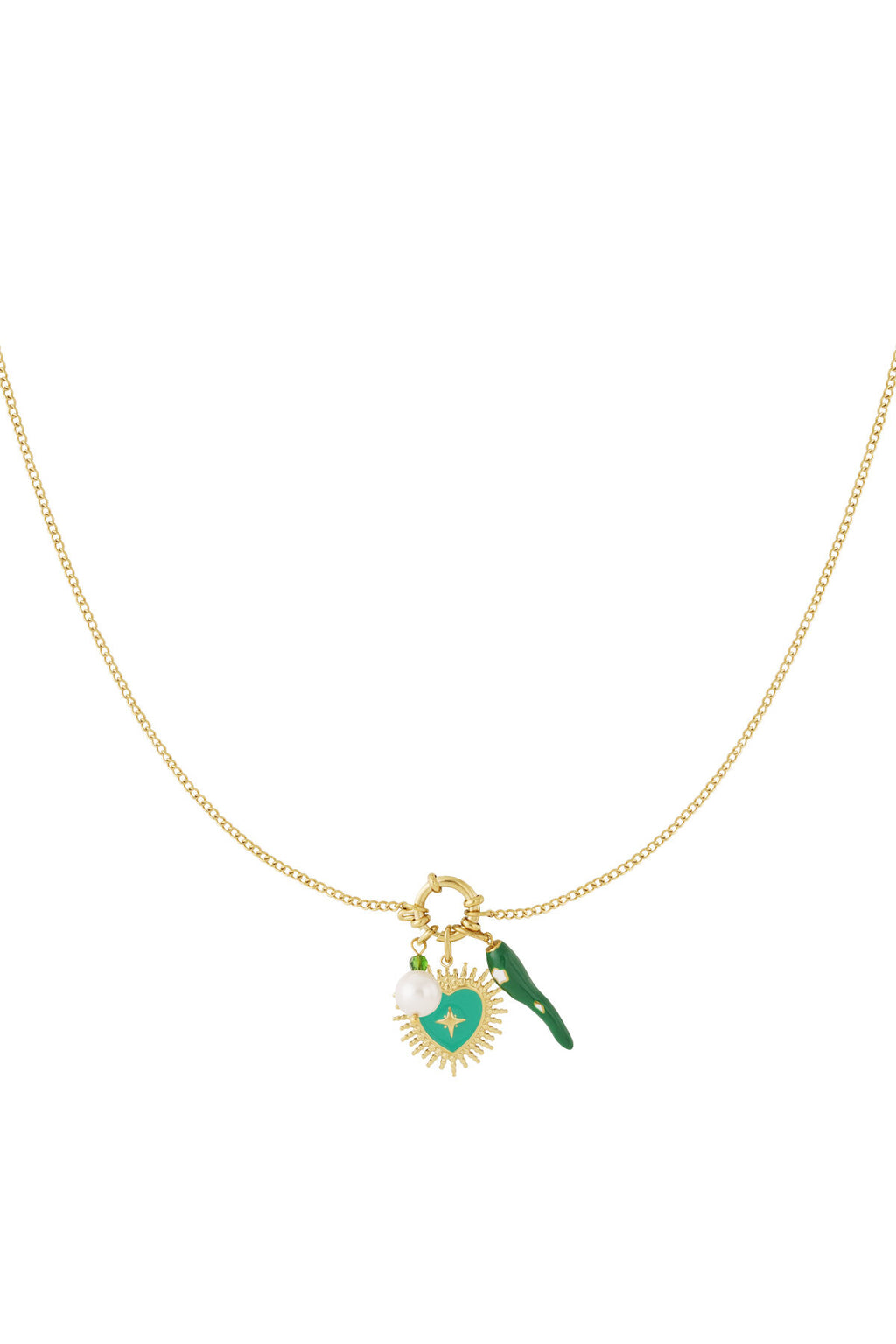 Elegant 14K Gold Plated Flower Heart Necklace