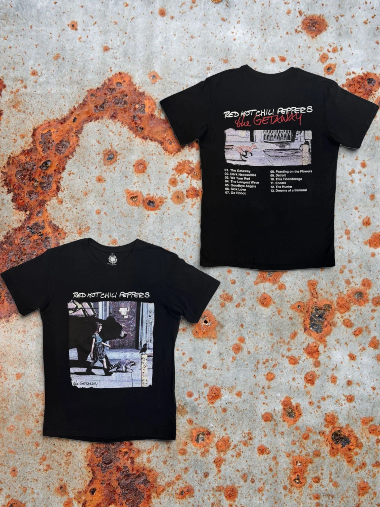 Red Hot Chili Peppers Premium Carbon T‑Shirt – The Getaway Tracklist (100% Algodón Peinado, Acabado Premium Suave al Tacto)
