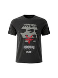 WILDSIDE Falling In Reverse charcoal grey stone wash cotton t-shirt with Blur graphic print and crew neck.