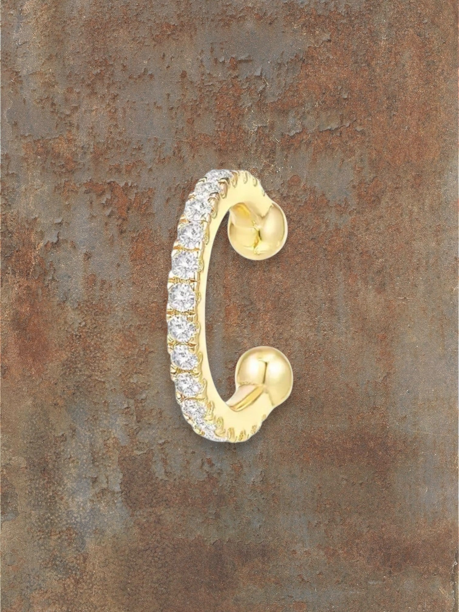 WILDSIDE gold ear cuff with clear stones, no piercing needed, timeless statement jewelry.