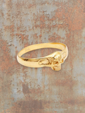 WILDSIDE unisex gold-tone 316L stainless steel skull ring with intricate detailing.