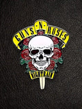 WILDSIDE Guns N Roses Nightrain skull and roses enamel pin with yellow banner