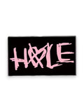 WILDSIDE black rectangular pin with pink 'Hole' text and a heart symbol.