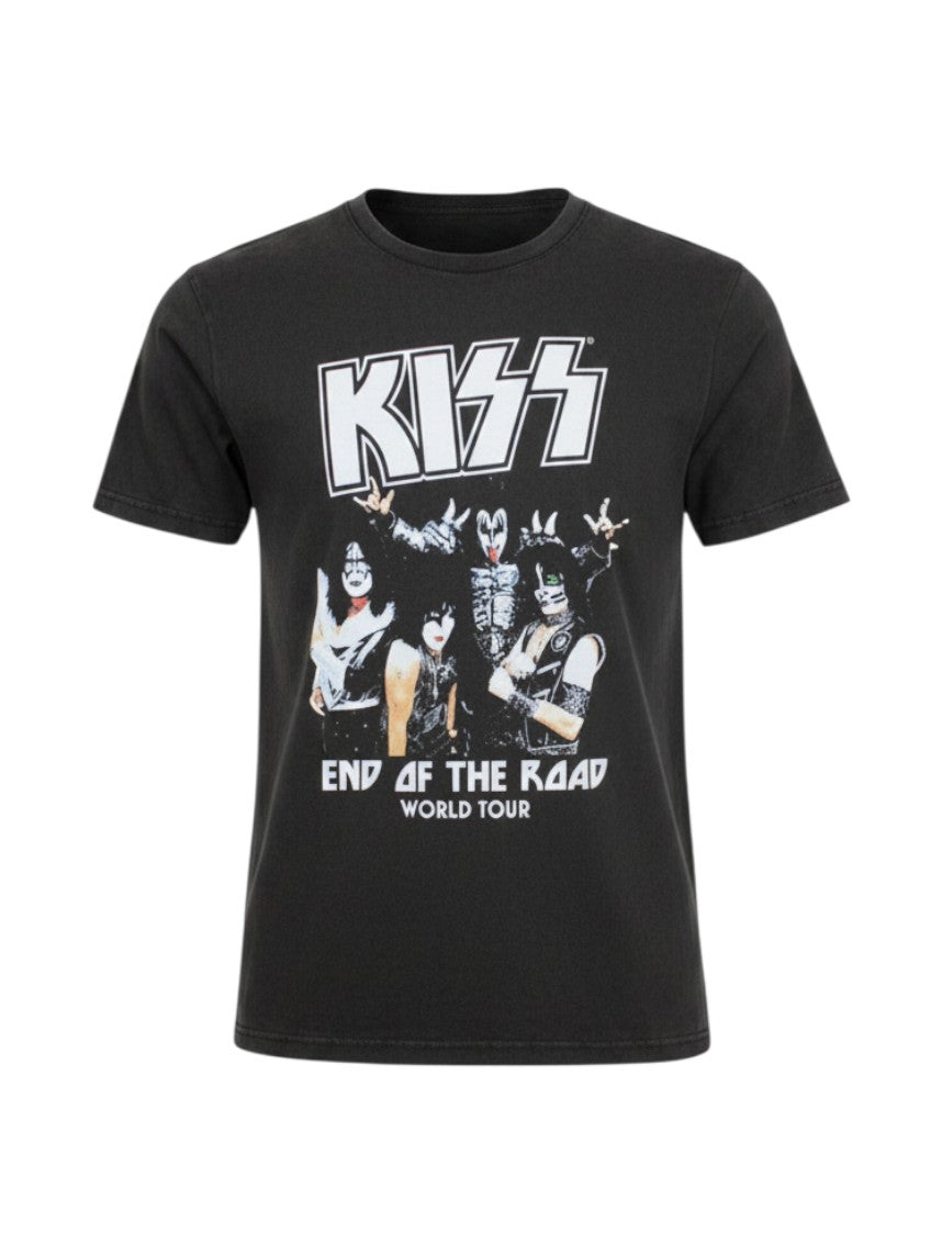 WILDSIDE limited edition KISS End Of The Road tour t-shirt in black stone wash cotton with band graphic print