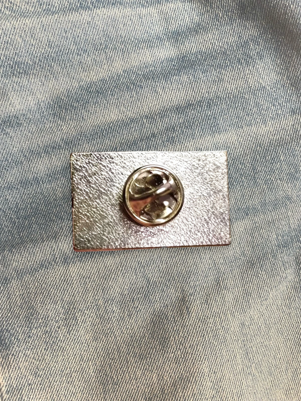 WILDSIDE Led Zeppelin rectangular pin with silver metallic finish and pin backing.