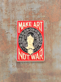 WILDSIDE Make Art Not War enamel pin with a portrait of a woman surrounded by floral elements.