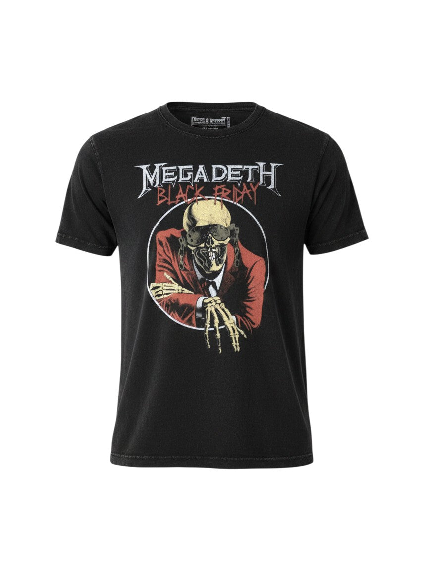 WILDSIDE Megadeth Black Friday limited edition stone wash cotton t-shirt with Vic Rattlehead graphic print