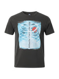 WILDSIDE Red Hot Chili Peppers charcoal grey stone wash cotton t-shirt with X-Ray chest graphic print