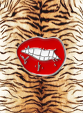 WILDSIDE red lips pin with white teeth, enamel and metal.