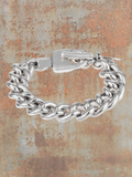 WILDSIDE silver plated aluminum chain bracelet with zamak padlock clasp, 18cm length, made in Spain.