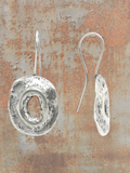 WILDSIDE silver plated zamak hammered drop earrings, approx. 5cm long, anti-allergenic and nickel-free.