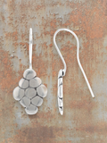 WILDSIDE silver plated cluster hook earrings, sterling silver plated brass, anti-allergic, 5cm length