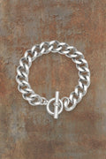 WILDSIDE silver stainless steel chunky chain link bracelet with toggle clasp
