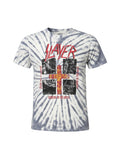 WILDSIDE Slayer Quad Seasons white dye wash unisex crew neck t-shirt with graphic print on front