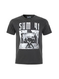 WILDSIDE limited edition Sum 41 stone wash cotton t-shirt with iconic black and white box photo band print