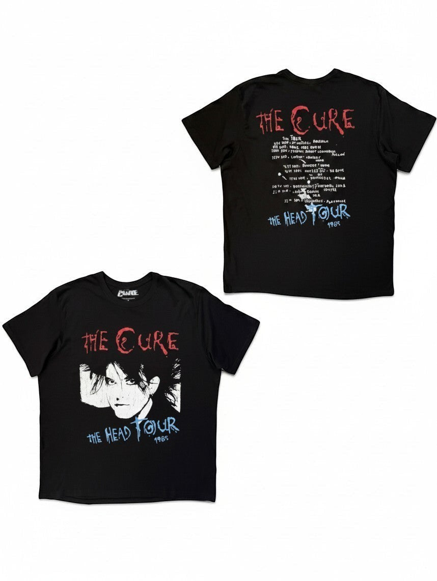 WILDSIDE The Cure The Head Tour 85 black cotton t-shirt with front and back graphic prints.