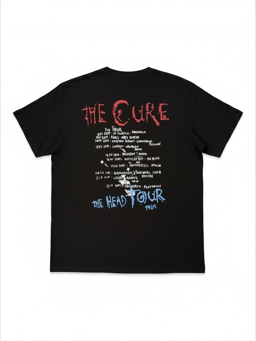 WILDSIDE The Cure black cotton t-shirt with The Head Tour 85 graphic print on the back