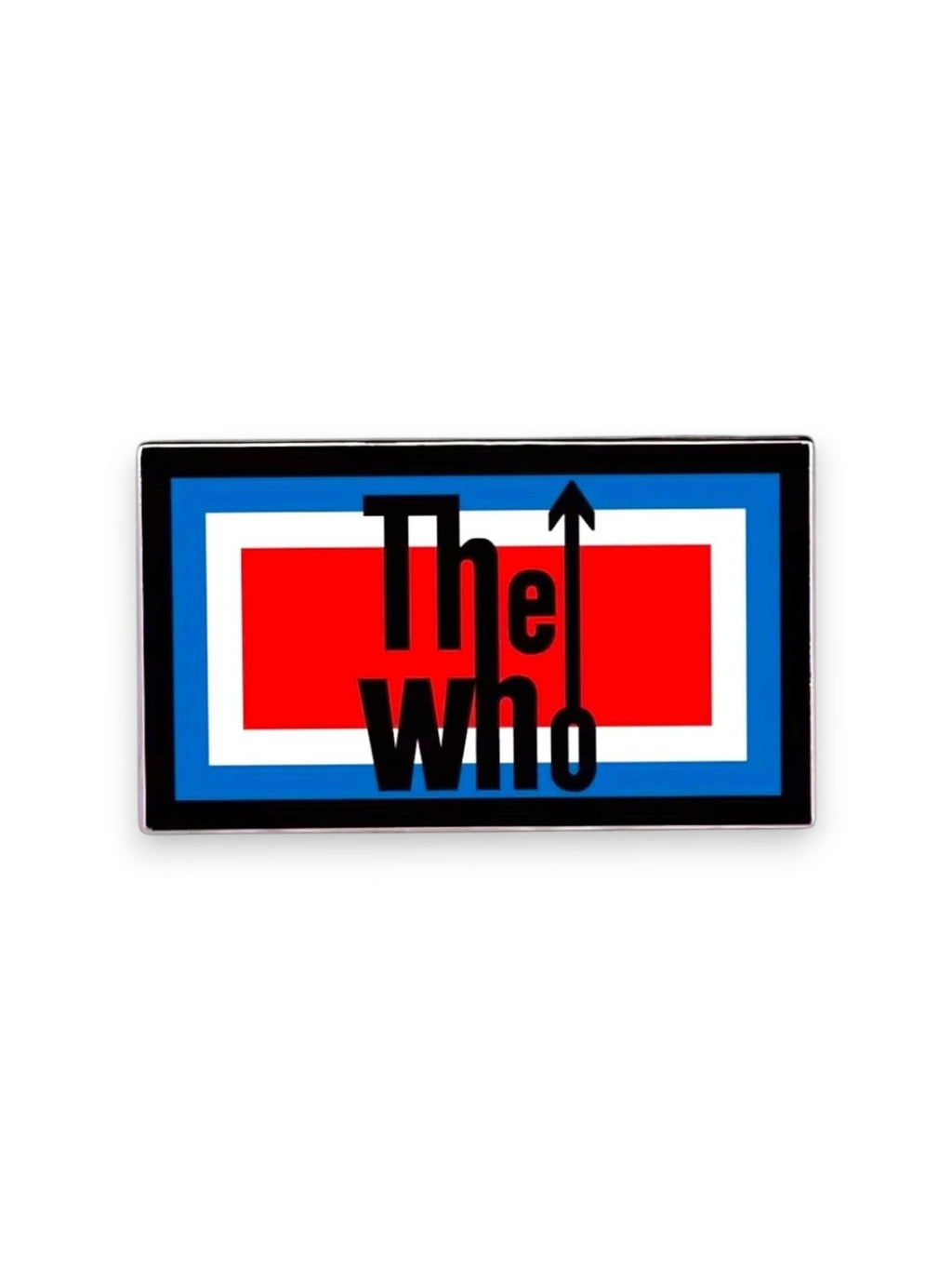WILDSIDE The Who band logo pin with red, white, and blue stripes.