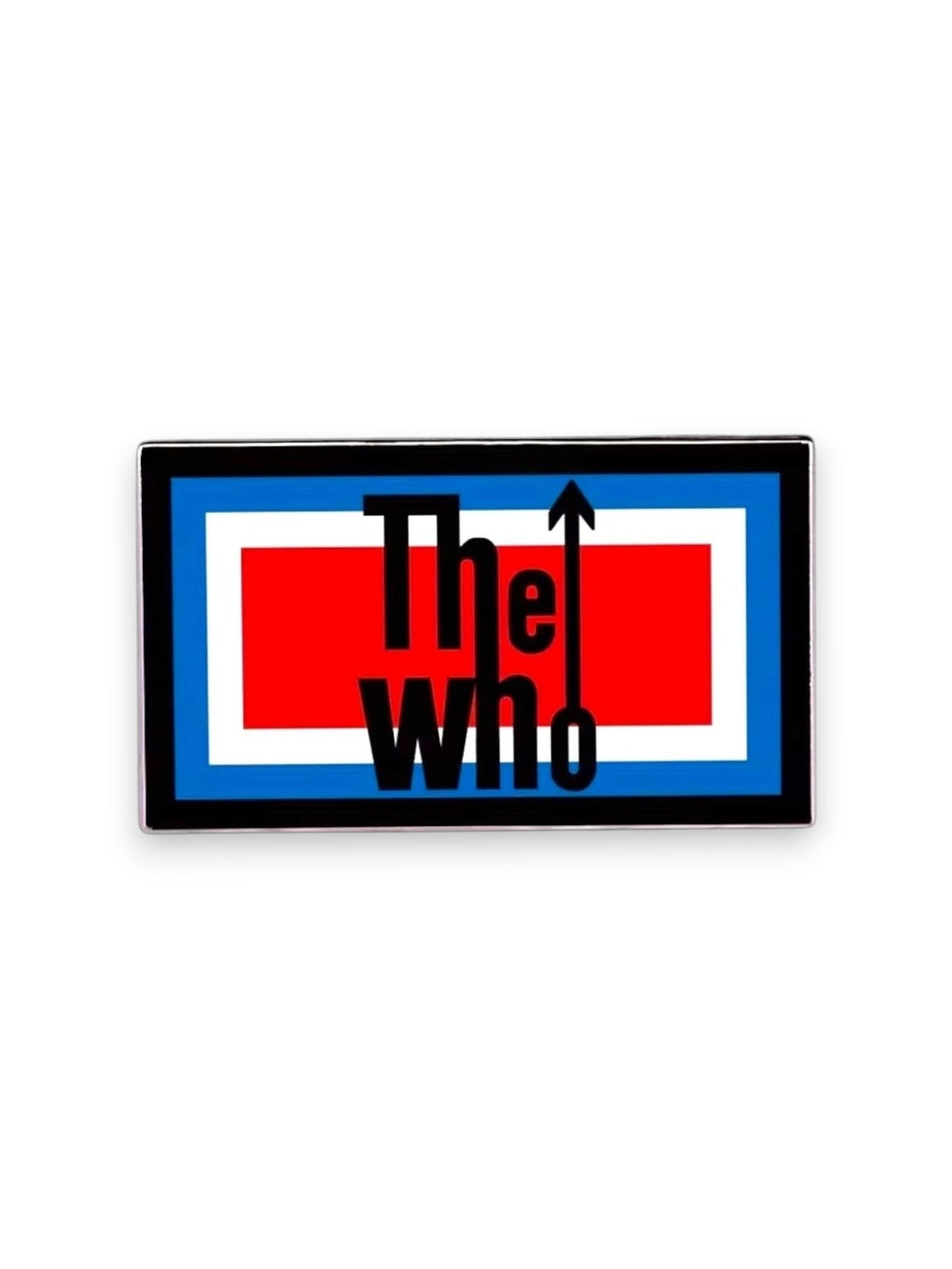 WILDSIDE The Who band logo pin with red, white, and blue stripes.