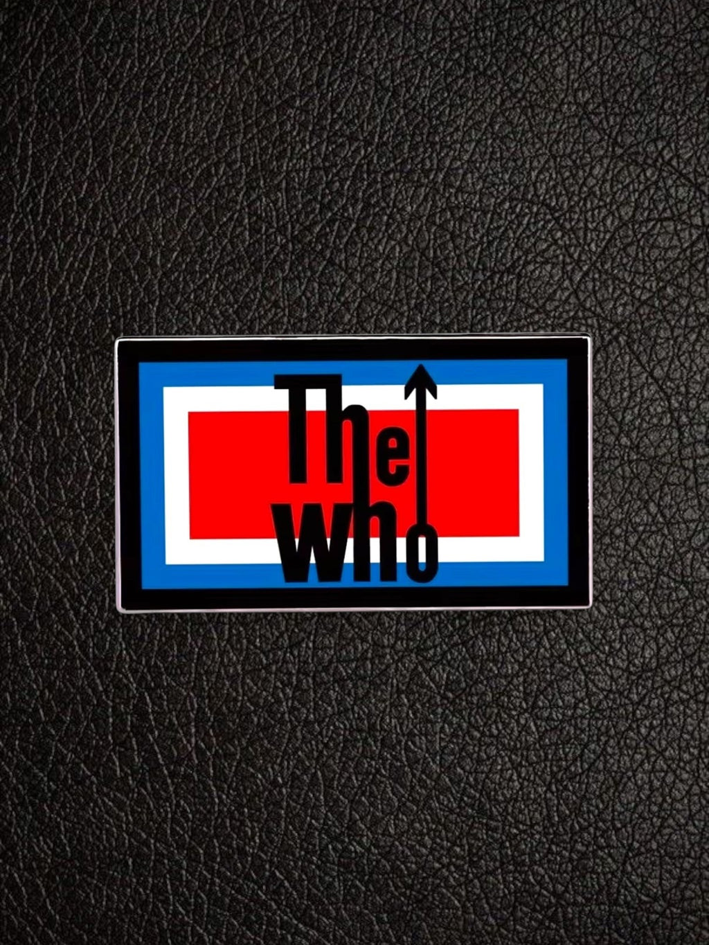 WILDSIDE The Who band logo pin with red, white, and blue stripes.